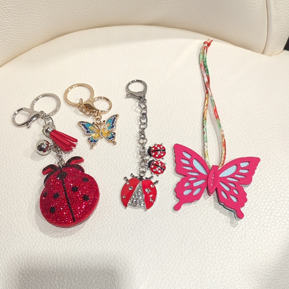 Colorful Butterfly and Ladybug Keychains